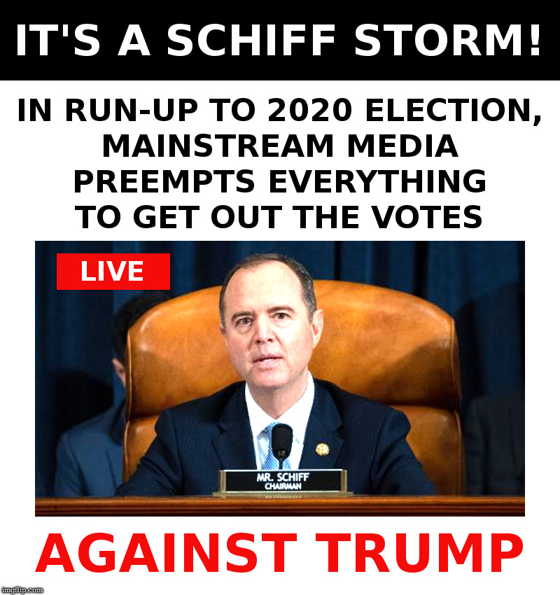 It's A Schiff Storm! | image tagged in adam schiff,democrats,trump,impeachment,witch hunt,trump 2020 | made w/ Imgflip meme maker