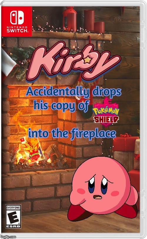 To celebrate the release of Pokemon Sword and Shield even though I don't have them yet. | image tagged in pokemon,kirby | made w/ Imgflip meme maker