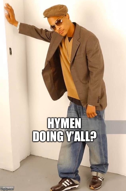 TI wants to make sure you’re ok | HYMEN DOING Y’ALL? | image tagged in check | made w/ Imgflip meme maker