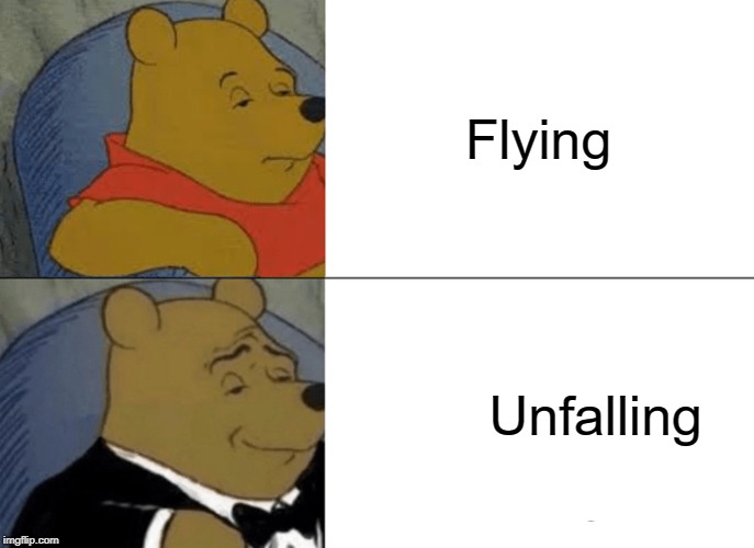 Tuxedo Winnie The Pooh Meme | Flying; Unfalling | image tagged in memes,tuxedo winnie the pooh | made w/ Imgflip meme maker