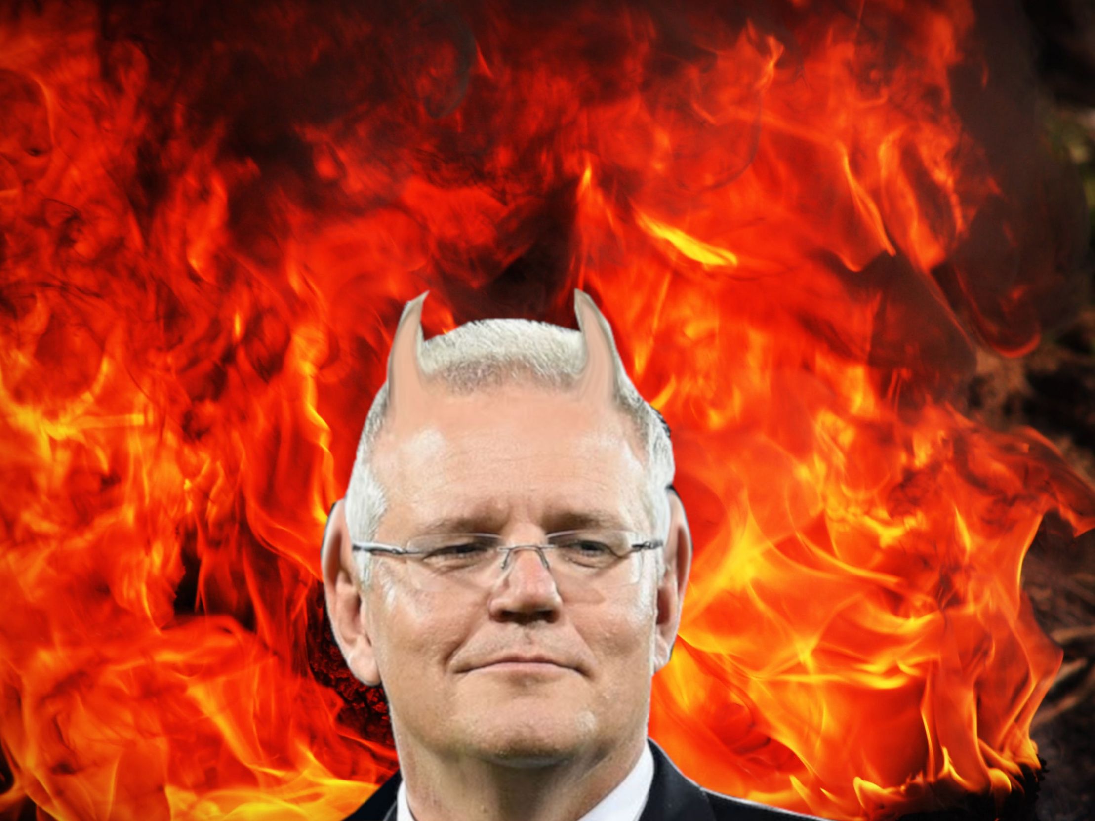 High Quality Scomo in hell Blank Meme Template