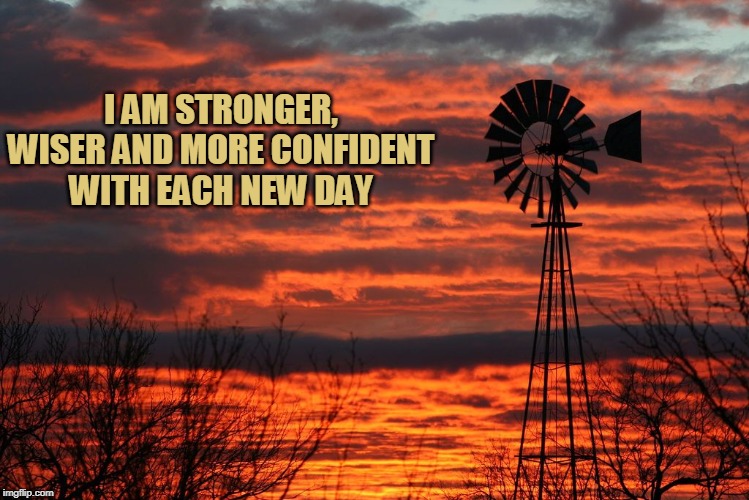 I AM STRONGER, WISER AND MORE CONFIDENT WITH EACH NEW DAY | image tagged in strong,confidence,new day | made w/ Imgflip meme maker