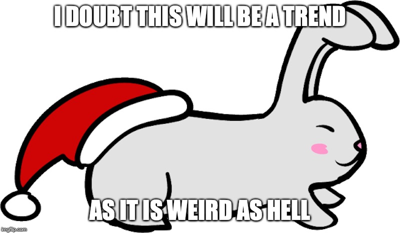 Christmas Bunny | I DOUBT THIS WILL BE A TREND; AS IT IS WEIRD AS HELL | image tagged in christmas,bunny,youtube,linfamy,memes | made w/ Imgflip meme maker