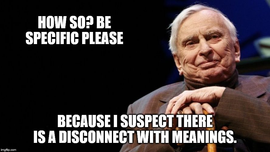 HOW SO? BE SPECIFIC PLEASE BECAUSE I SUSPECT THERE IS A DISCONNECT WITH MEANINGS. | made w/ Imgflip meme maker