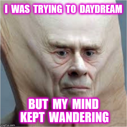 I  WAS  TRYING  TO  DAYDREAM BUT  MY  MIND  KEPT  WANDERING | made w/ Imgflip meme maker