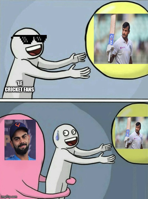 Running Away Balloon | *LE CRICKET FANS | image tagged in memes,running away balloon | made w/ Imgflip meme maker
