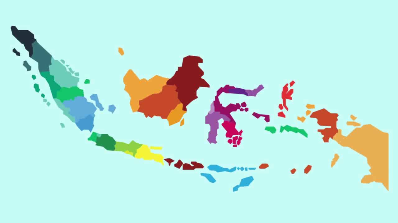 High Quality Simple Indonesia Map Blank Meme Template
