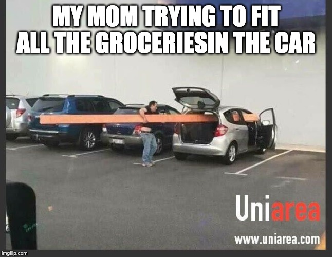 Impossible task | MY MOM TRYING TO FIT ALL THE GROCERIESIN THE CAR | image tagged in impossible task | made w/ Imgflip meme maker