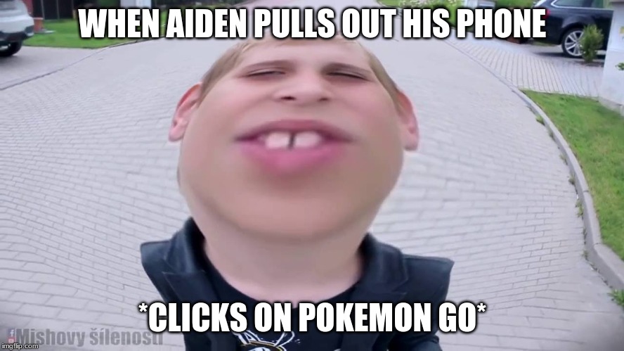 WHEN AIDEN PULLS OUT HIS PHONE; *CLICKS ON POKEMON GO* | image tagged in 10 guy | made w/ Imgflip meme maker