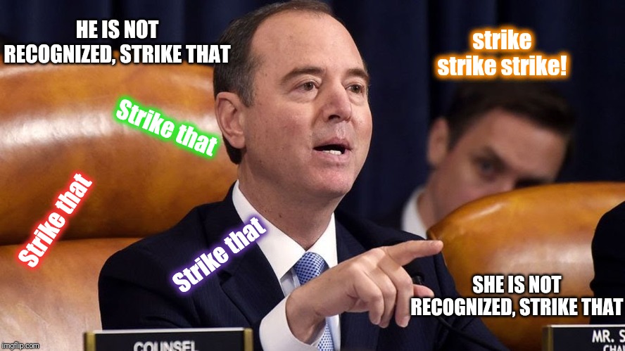 THIS IS MY BALLGAME AND I WILL PLAY IT HOW I WANT TO! | HE IS NOT RECOGNIZED, STRIKE THAT; strike strike strike! Strike that; Strike that; Strike that; SHE IS NOT RECOGNIZED, STRIKE THAT | image tagged in rep adam schiff,gif,strike | made w/ Imgflip meme maker
