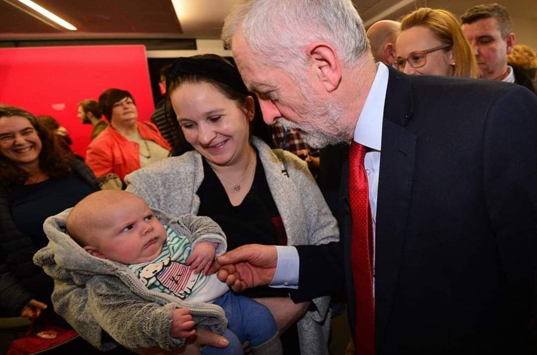 High Quality Jeremy corbyn and baby Blank Meme Template