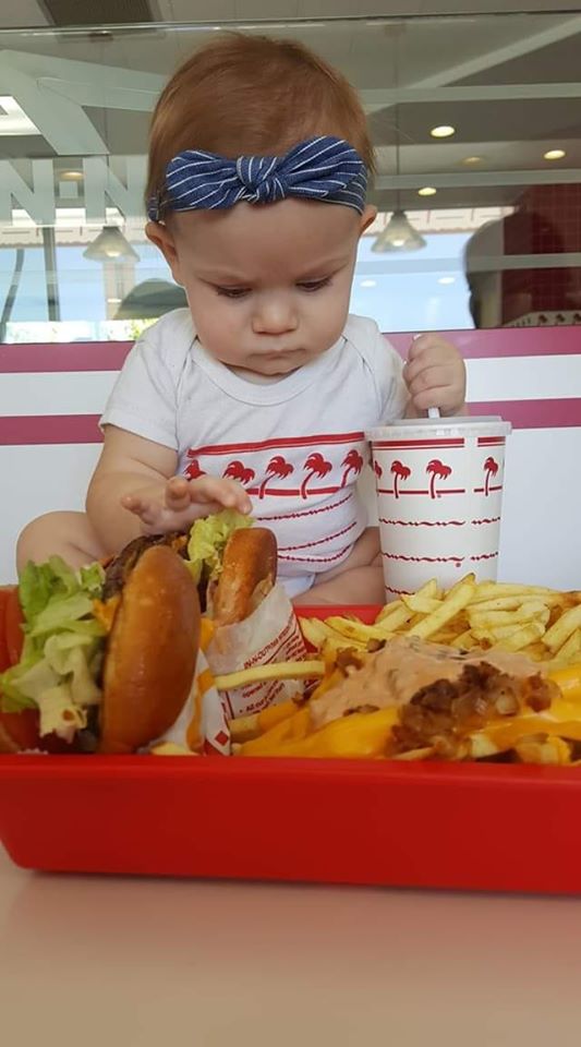 High Quality Baby's at In and Out Burger Blank Meme Template