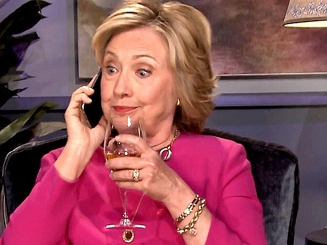 High Quality Hillary Phone Wine Blank Meme Template