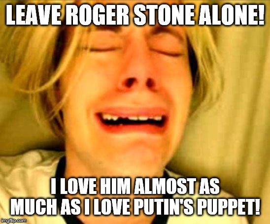 Leave Britney Alone | LEAVE ROGER STONE ALONE! I LOVE HIM ALMOST AS MUCH AS I LOVE PUTIN'S PUPPET! | image tagged in leave britney alone | made w/ Imgflip meme maker