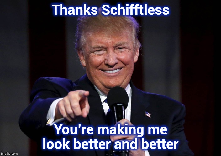 Why is our Intelligence Department so stupid ? | Thanks Schifftless; You're making me look better and better | image tagged in trump laughing at haters,safety dance,no - yes,help wanted,congress,stop it get some help | made w/ Imgflip meme maker