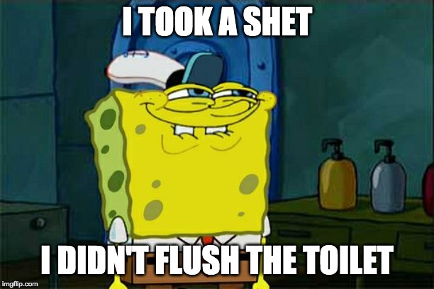 Don't You Squidward Meme | I TOOK A SHET; I DIDN'T FLUSH THE TOILET | image tagged in memes,dont you squidward | made w/ Imgflip meme maker