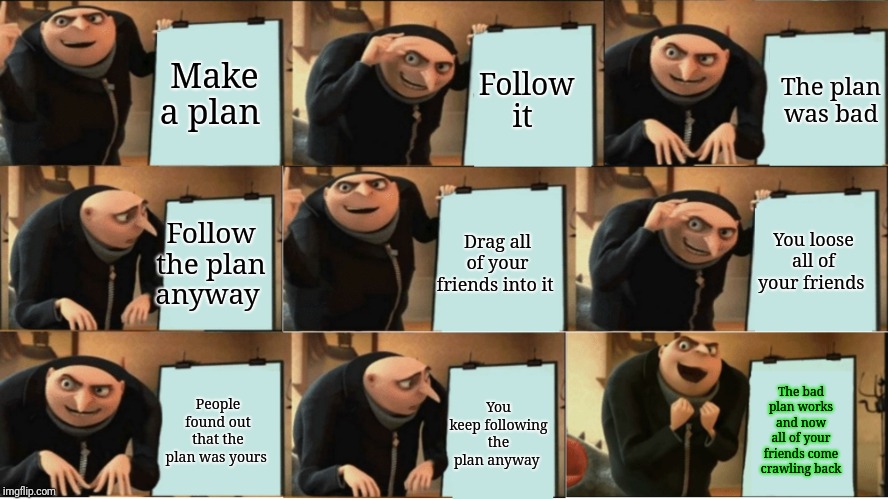 I saw one Gru meme on Memenades Channel by adding one more panel. :  r/all_meme