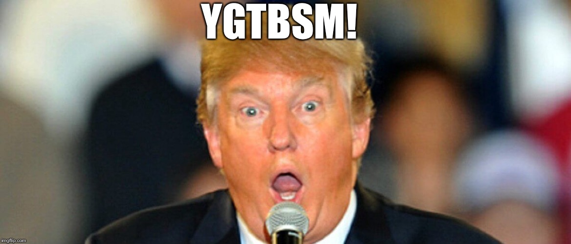 Trump | YGTBSM! | image tagged in trump | made w/ Imgflip meme maker