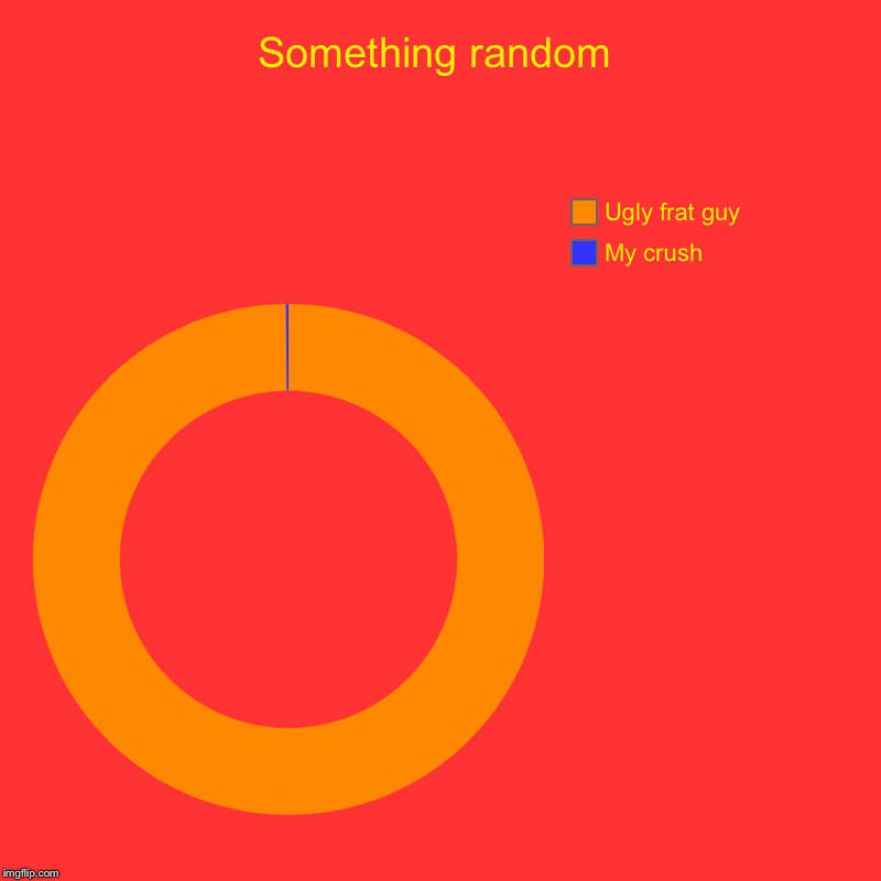Something random | My crush, Ugly frat guy | image tagged in charts,donut charts | made w/ Imgflip chart maker