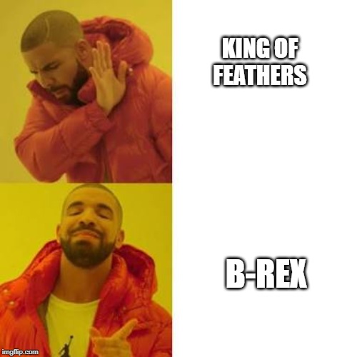 Drake No/Yes | KING OF FEATHERS; B-REX | image tagged in drake no/yes,dndmemes | made w/ Imgflip meme maker