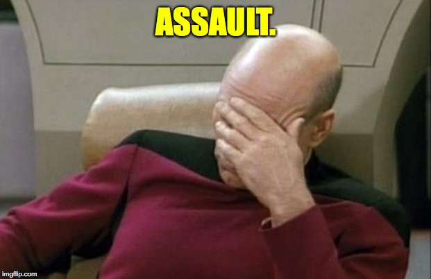 Captain Picard Facepalm Meme | ASSAULT. | image tagged in memes,captain picard facepalm | made w/ Imgflip meme maker