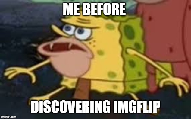 ME BEFORE; DISCOVERING IMGFLIP | image tagged in imgflip,spongebob | made w/ Imgflip meme maker