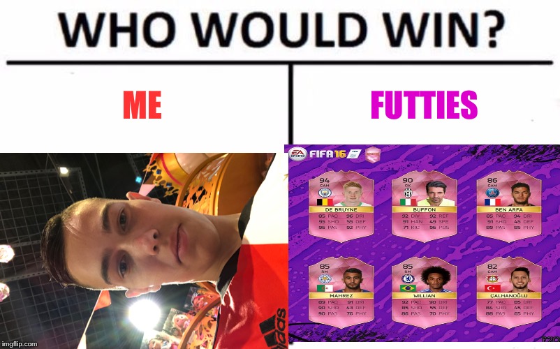Futties or me | ME; FUTTIES | image tagged in memes,fut,me | made w/ Imgflip meme maker