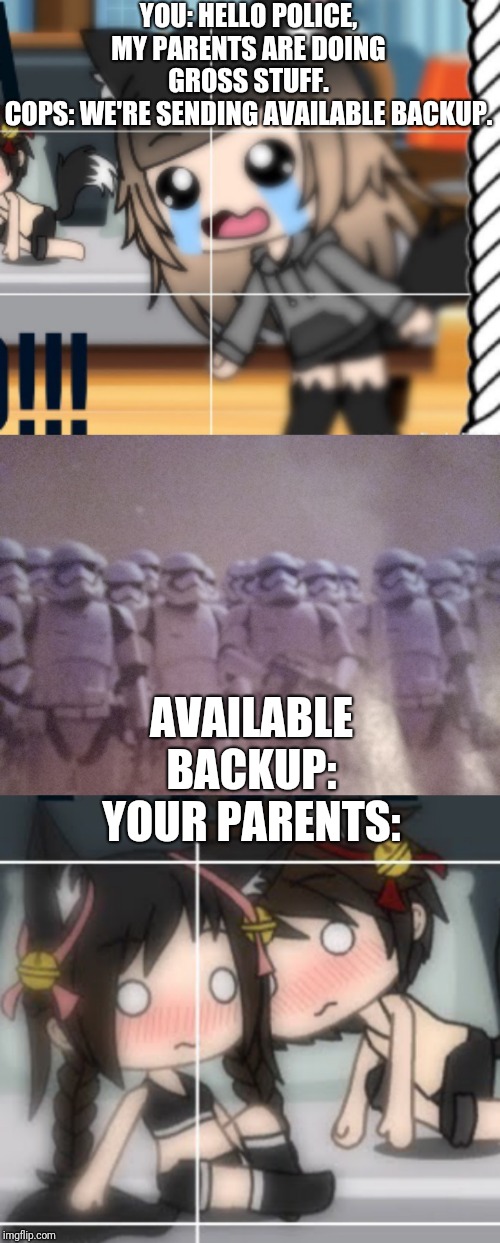 PD CAM 3: STAR WARS EDITION | YOU: HELLO POLICE, MY PARENTS ARE DOING GROSS STUFF.
COPS: WE'RE SENDING AVAILABLE BACKUP. AVAILABLE BACKUP:
YOUR PARENTS: | image tagged in caught,camera,cat | made w/ Imgflip meme maker