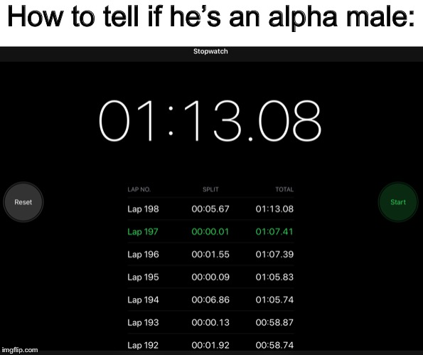 Alpha male | How to tell if he’s an alpha male: | image tagged in alpha male | made w/ Imgflip meme maker