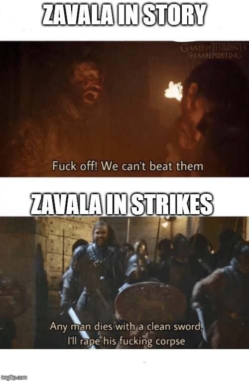 ZAVALA IN STORY; ZAVALA IN STRIKES | image tagged in destiny | made w/ Imgflip meme maker