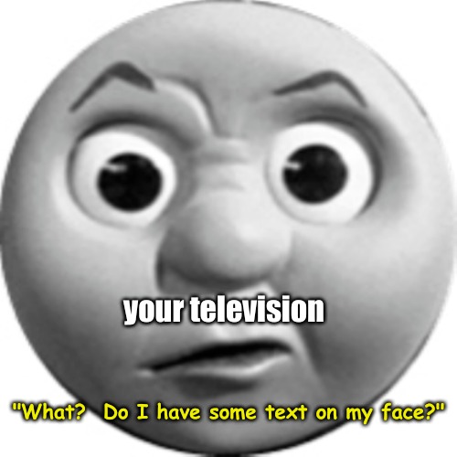 When you are watching tv: | your television; "What?  Do I have some text on my face?" | image tagged in life,memes | made w/ Imgflip meme maker