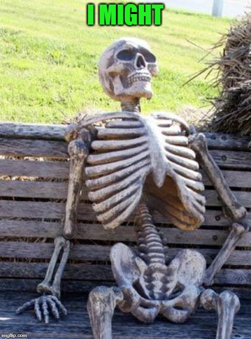 Waiting Skeleton Meme | I MIGHT | image tagged in memes,waiting skeleton | made w/ Imgflip meme maker