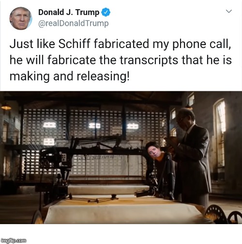 Schiff Fabricated Transcripts Blank Meme Template