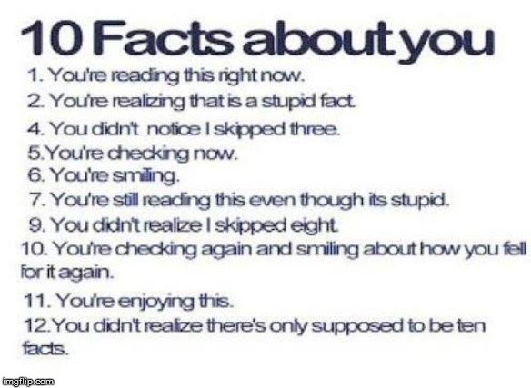 10 Facts About You | image tagged in memes,funny | made w/ Imgflip meme maker