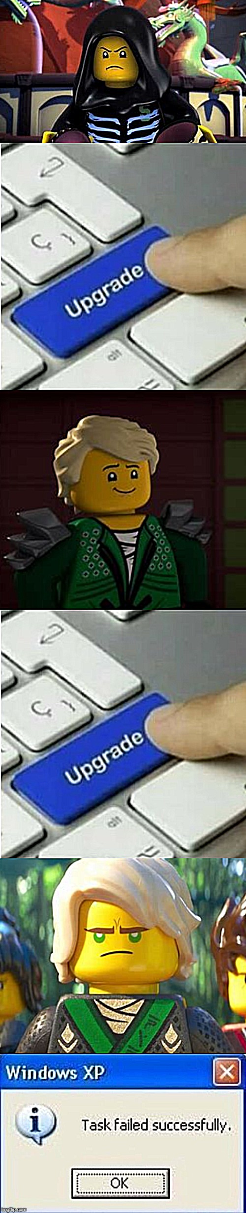 That’s a lot of Lloyd | image tagged in upgrade go back,task failed successfully,ninjago,lloyd | made w/ Imgflip meme maker