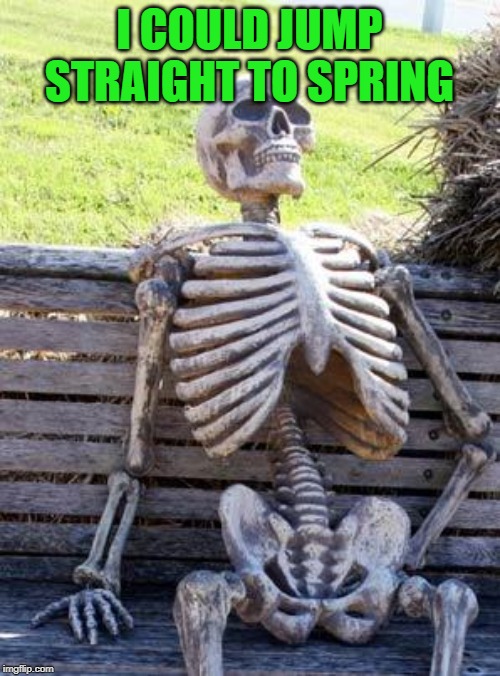 Waiting Skeleton Meme | I COULD JUMP STRAIGHT TO SPRING | image tagged in memes,waiting skeleton | made w/ Imgflip meme maker