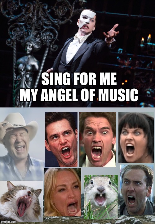 Sing for Me | SING FOR ME MY ANGEL OF MUSIC | image tagged in memes,singing,phantom,funny,screaming | made w/ Imgflip meme maker