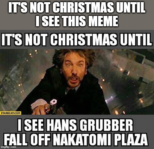 IT'S NOT CHRISTMAS UNTIL
I SEE THIS MEME | image tagged in christmas memes,die hard | made w/ Imgflip meme maker