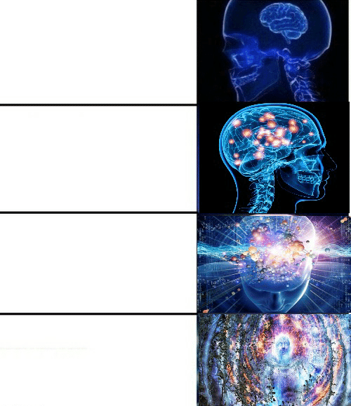 Expanding brain with man Blank Meme Template