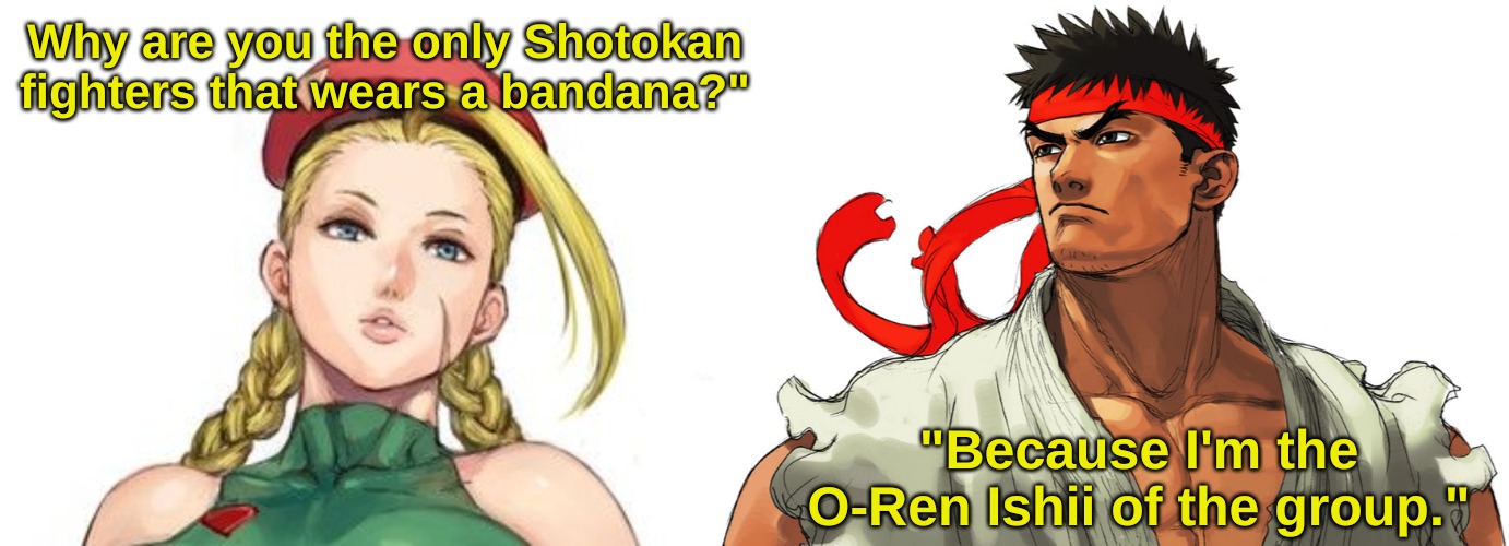 Why are you the only Shotokan fighters that wears a bandana?"; "Because I'm the O-Ren Ishii of the group." | image tagged in kill bill,memes | made w/ Imgflip meme maker