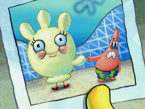 High Quality Scared Patrick and glovey glove Blank Meme Template