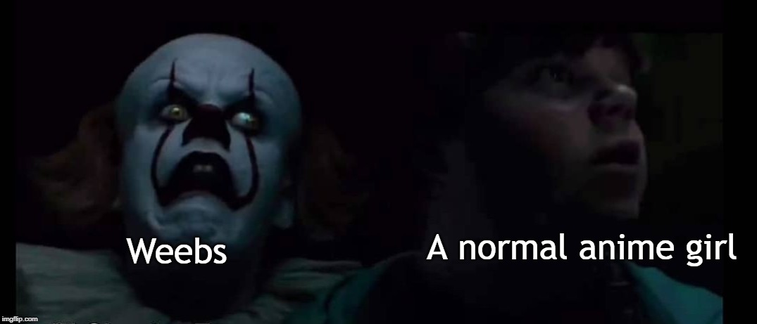 kiss me fat boy | Weebs; A normal anime girl | image tagged in weebs,anime | made w/ Imgflip meme maker