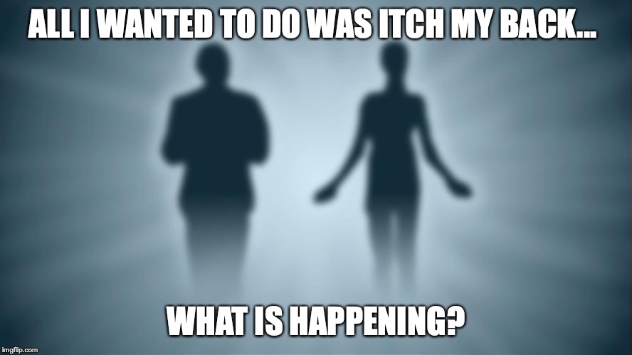 ALL I WANTED TO DO WAS ITCH MY BACK... WHAT IS HAPPENING? | made w/ Imgflip meme maker
