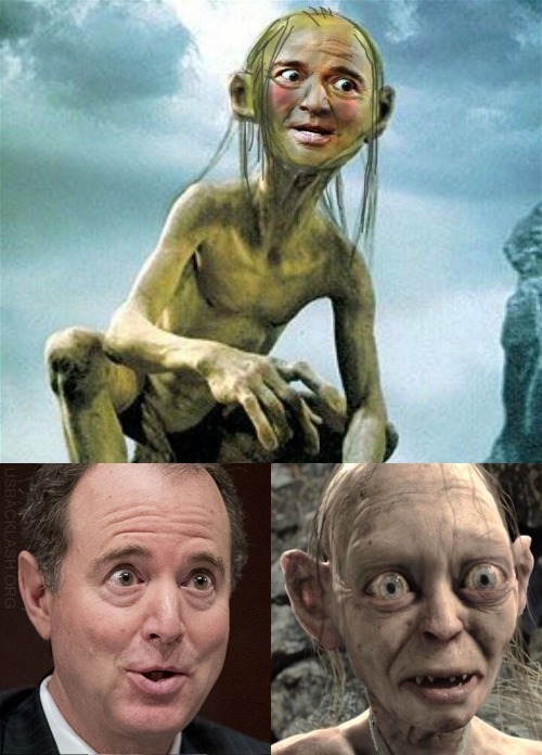 Separated at Birth? | image tagged in adam schiff,gollum,gollum lord of the rings,separated at birth,ugly twins,funny | made w/ Imgflip meme maker