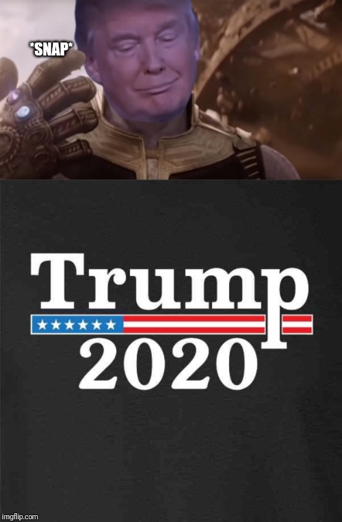 *SNAP* | image tagged in trump thanos,trump 2020 | made w/ Imgflip meme maker