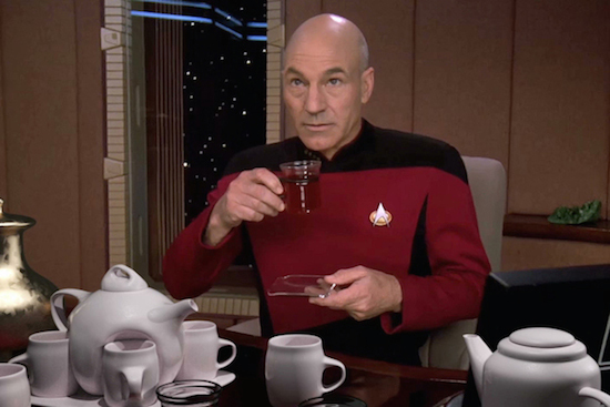 Picard Drinking Tea Blank Meme Template