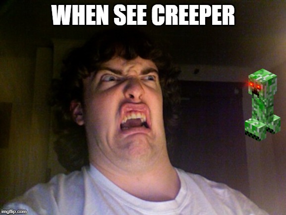 Oh No | WHEN SEE CREEPER | image tagged in memes,oh no | made w/ Imgflip meme maker