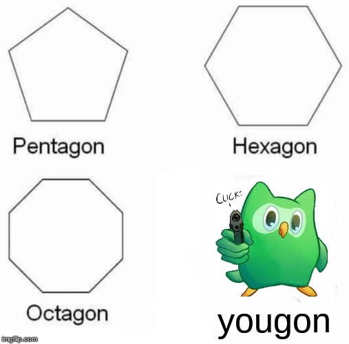Pentagon Hexagon Octagon Meme | yougon | image tagged in memes,pentagon hexagon octagon | made w/ Imgflip meme maker