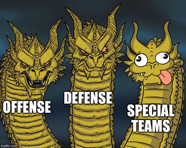 DEFENSE; SPECIAL TEAMS; OFFENSE | made w/ Imgflip meme maker