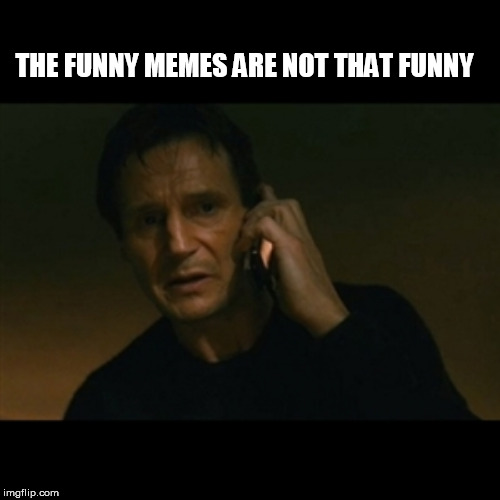 Liam Neeson Taken Meme | THE FUNNY MEMES ARE NOT THAT FUNNY | image tagged in memes,liam neeson taken | made w/ Imgflip meme maker